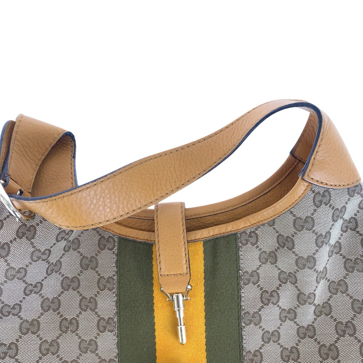 15463
GUCCI グッチ シェリーライン ニュージャッキー ホーボー イエロー ベージュ ゴールド金具 GGキャンバス / レザー 277520 ショルダーバッグ レディース