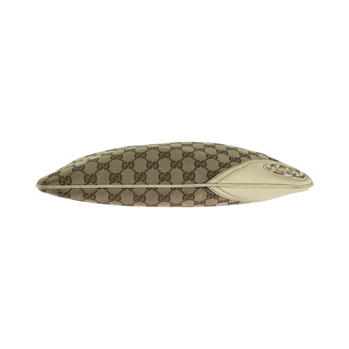 15467
GUCCI グッチ ニューブリット ベージュ アイボリー ゴールド金具 GGキャンバス 169947 ホーボー ワンショルダーバッグ 肩掛け レディース