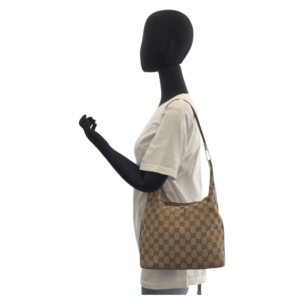 15496
GUCCI グッチ ベージュ GGキャンバス / レザー 001 3314 ショルダーバッグ レディース
