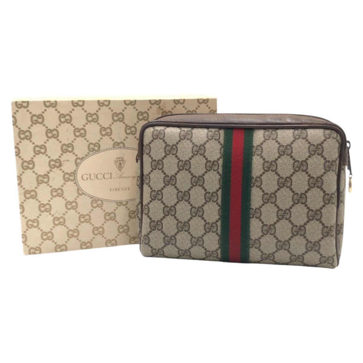15559
GUCCI グッチ シェリーライン ブラウン ゴールド金具 GGスプリームキャンバス 98 16 014 クラッチバッグ セカンドバッグ ポーチ 男女兼用 レディース