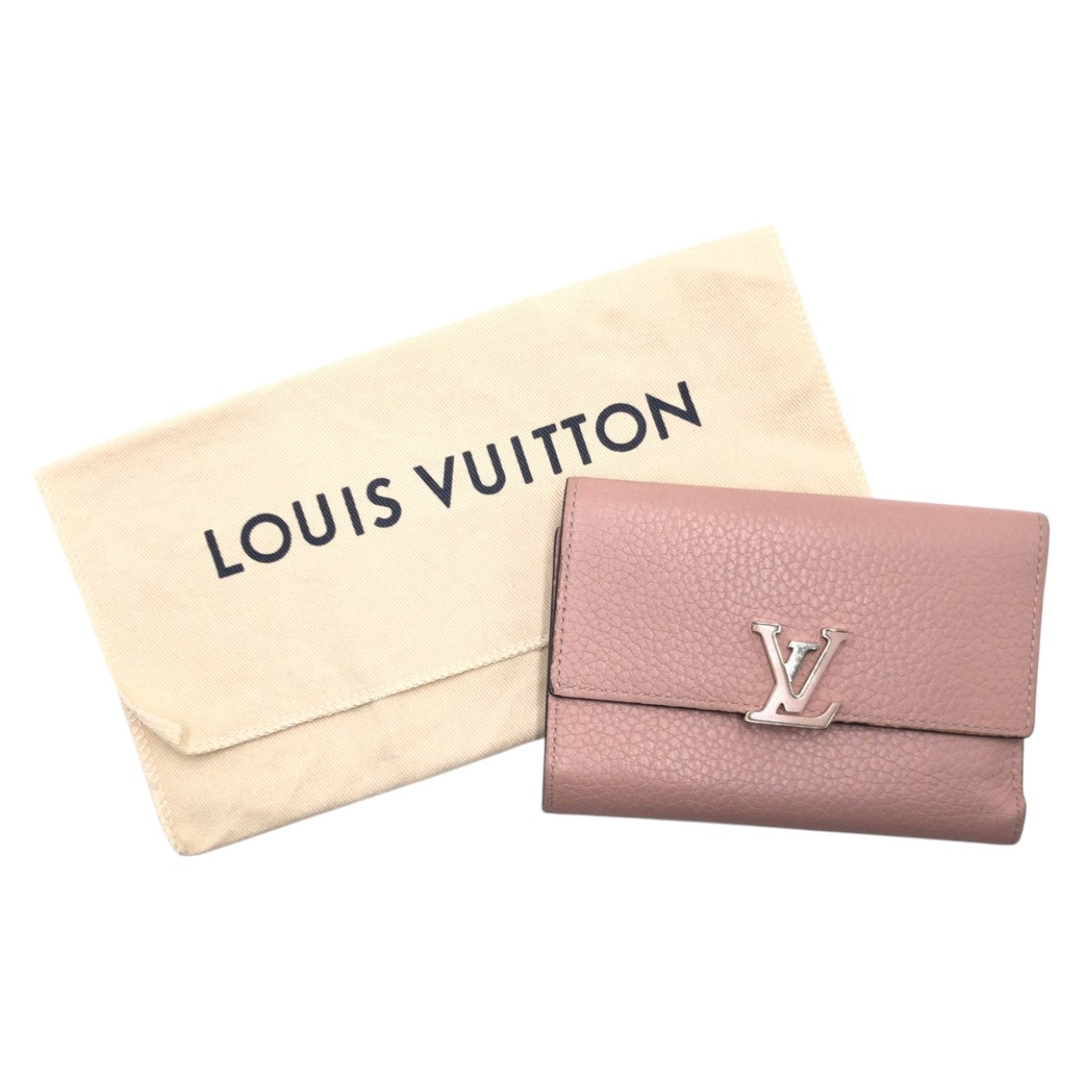 15634
LOUIS VUITTON ルイヴィトン ポルトフォイユカプシーヌ ピンク レザー M62156 三つ折り財布 折り財布 コンパクトウォレット レディース ABP28