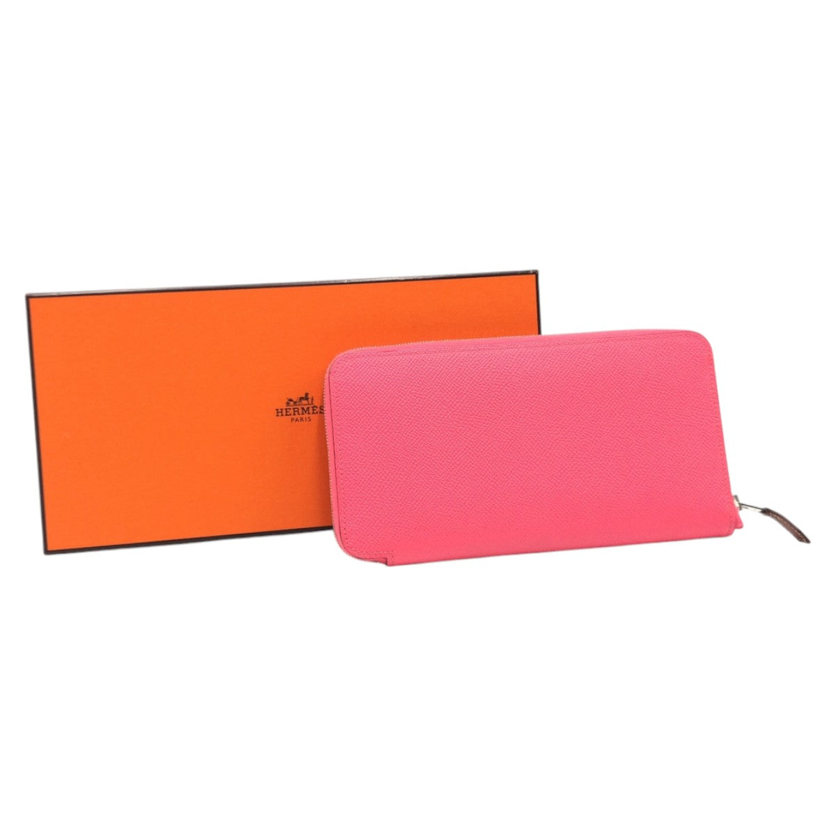 15639
HERMES エルメス アザップロング シルクインクラシック ピンク ローズアザレ シルバー金具 ヴォーエプソン 長財布 ラウンドファスナー T刻印 レディース A62