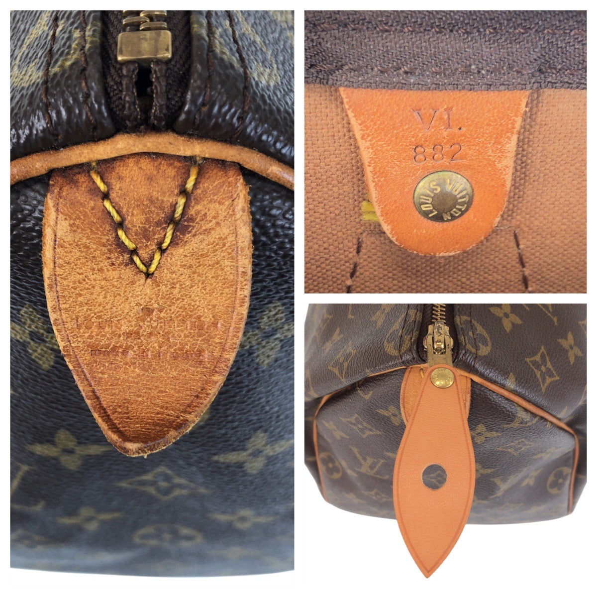 15666
LOUIS VUITTON ルイヴィトン モノグラム スピーディ35 ブラウン ゴールド金具 PVC / レザー M41524 ハンドバッグ ボストンバッグ レディース