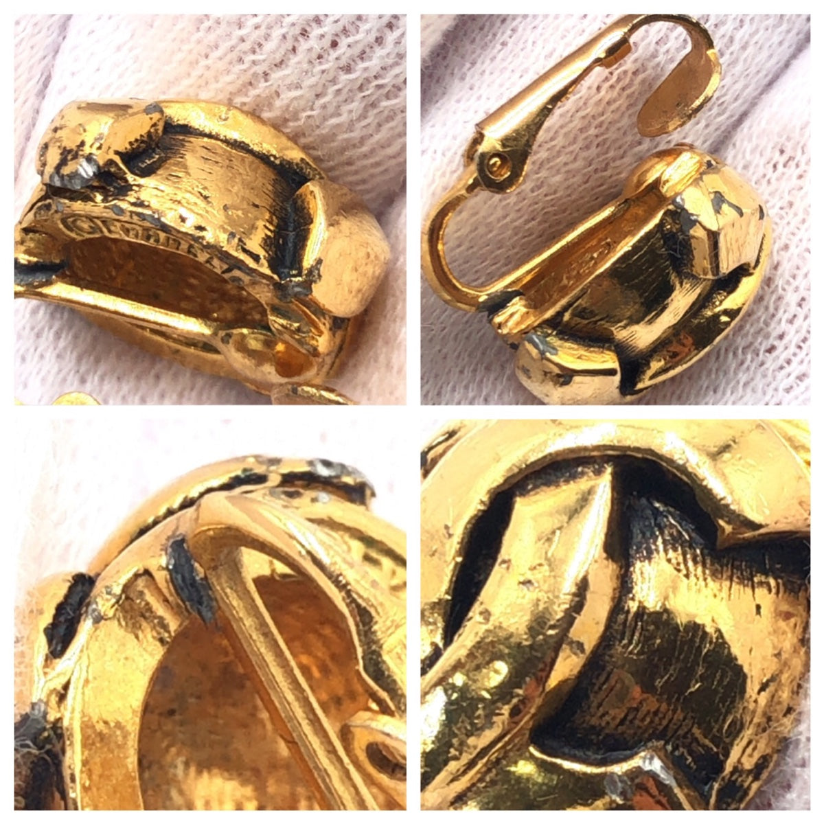15775
CHANEL Coco Mark Gold Metal Earrings Women's AB8
