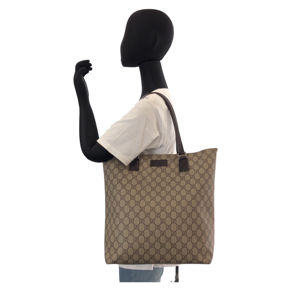 15779
GUCCI グッチ ベージュ ブラウン GGスプリームキャンバス / レザー 131220 トートバッグ ショルダーバッグ レディース AB27