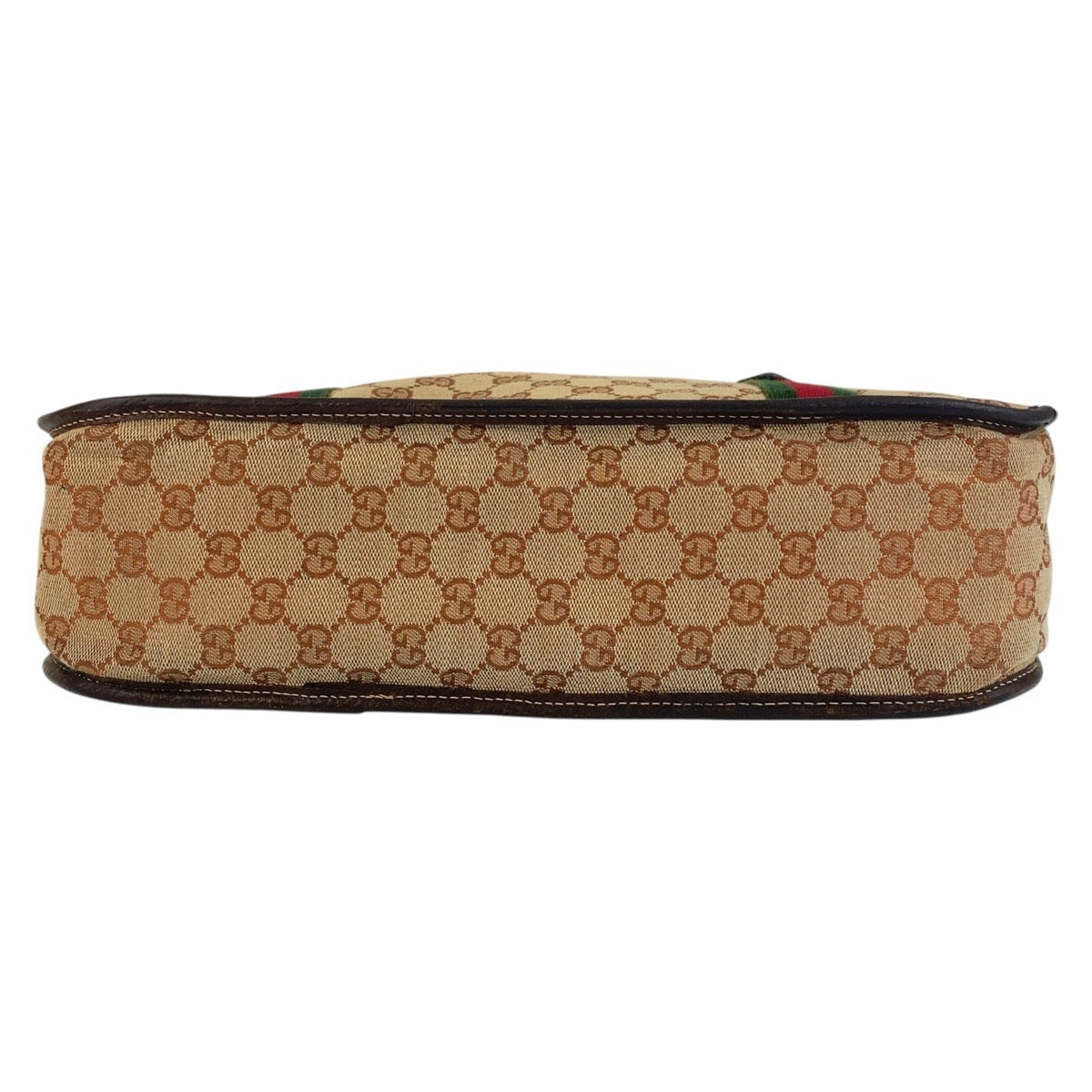 15858
GUCCI グッチ シェリーライン オールドグッチ ベージュ ブラウン ゴールド金具 GGキャンバス / レザー ハンドバッグ レディース ABP38