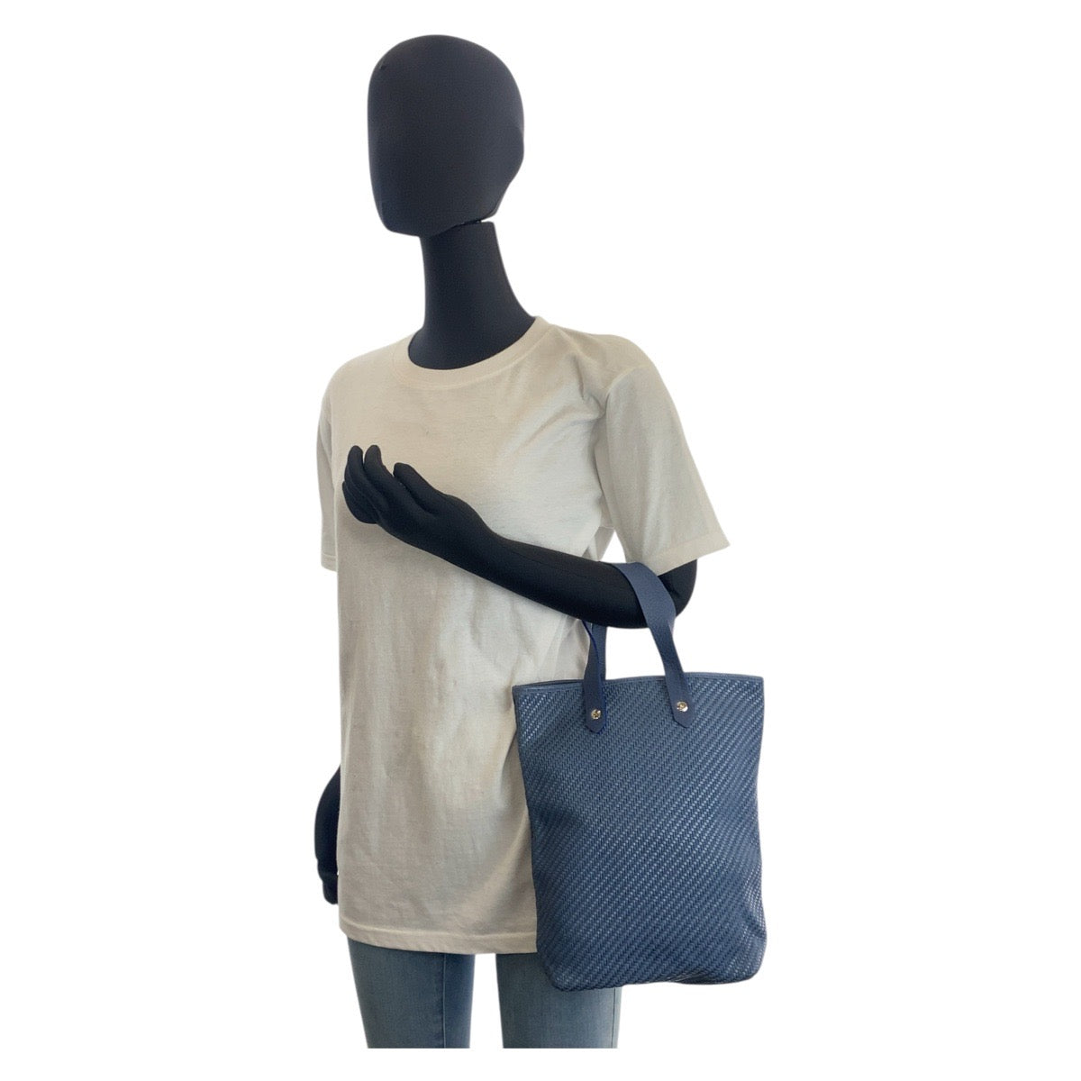 15881
HERMES エルメス アメダバ ディアゴPM ブルー シルバー金具 ポリエステル / レザー トートバッグ ハンドバッグ レディース