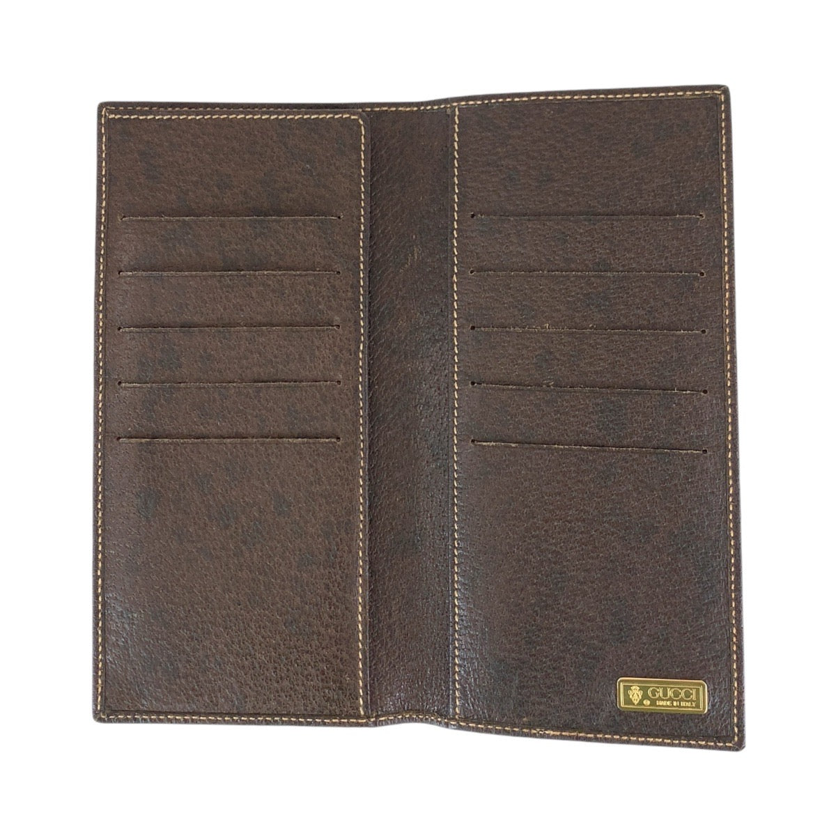 15910
GUCCI グッチ ヴィンテージ オールドグッチ ブラウン ゴールド金具 レザー 034 001 0908 長財布 ロングウォレット メンズ