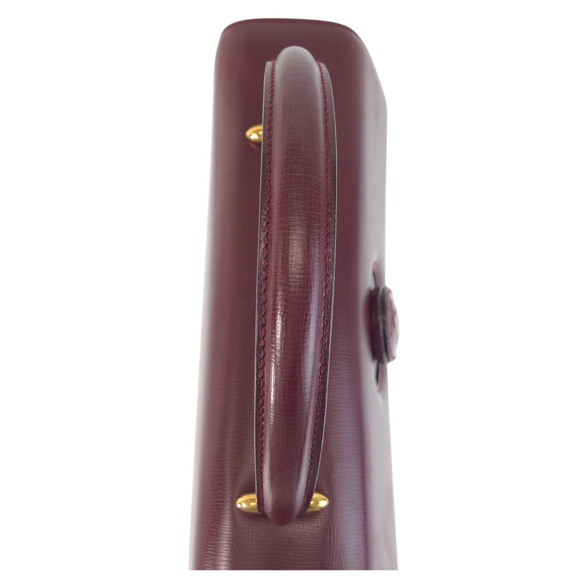 15918
CARTIER カルティエ マストライン ボルドー ゴールド金具 レザー ハンドバッグ レディース A67