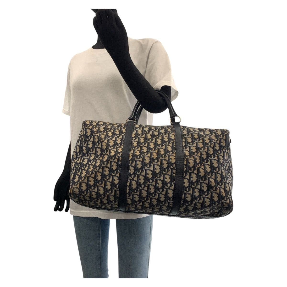 15922
Dior ディオール ヴィンテージ トロッター ネイビー シルバー金具 キャンバス / レザー ボストンバッグ 男女兼用 レディース