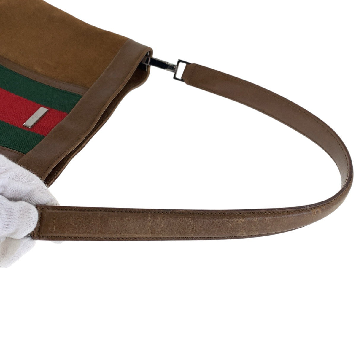 15943
GUCCI グッチ シェリーライン ブラウン シルバー金具 スウェード / レザー 33900 ショルダーバッグ レディース