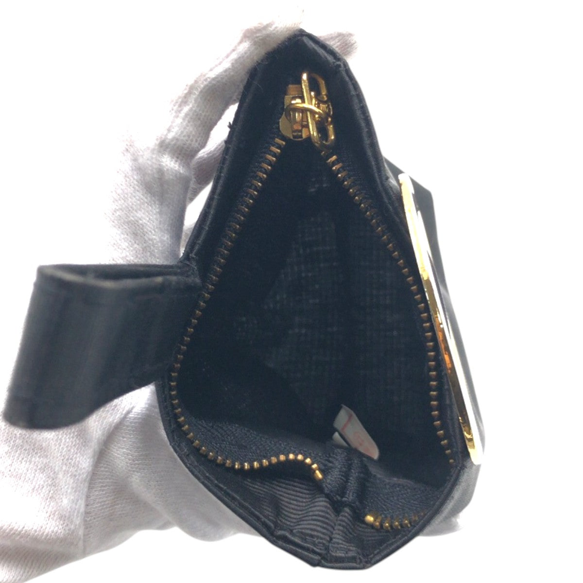 15957
CELINE セリーヌ サークルロゴ ブラック 黒 ゴールド コットン アクセサリーポーチ レディース
