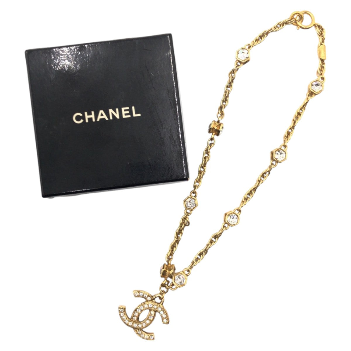 16077
CHANEL シャネル ヴィンテージ ココマーク ゴールド メタル ネックレス レディース