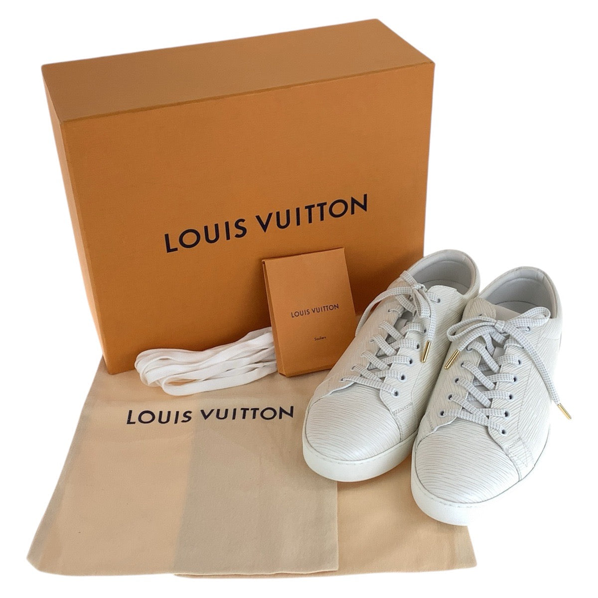 16101
LOUIS VUITTON ルイヴィトン エピ 8/26.5 ホワイト エピレザー スニーカー ローカット メンズ SA62