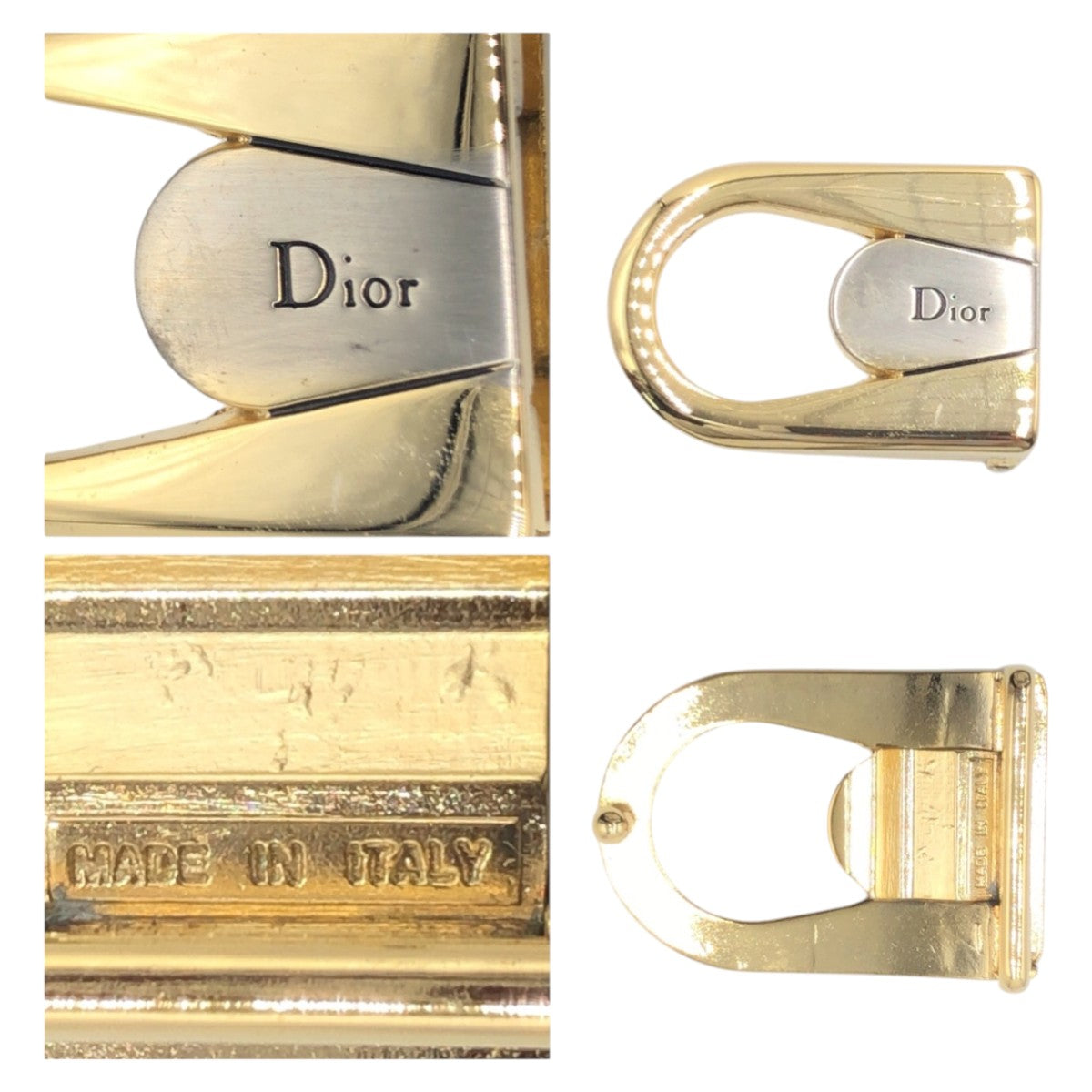 16121
Christian Dior クリスチャンディオール ヴィンテージ ブラック 黒 ゴールド レザー / メタル ベルト 男女兼用 レディース
