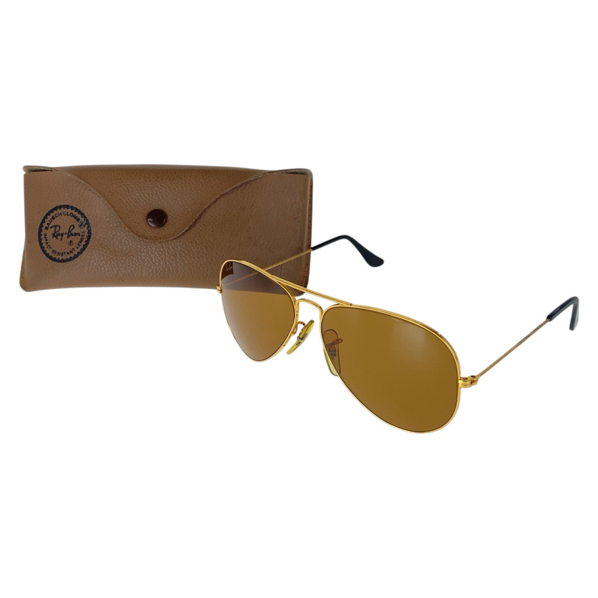 16136
Ray-Ban レイバン ヴィンテージ ボシュロム ゴールド ブラック メタル / プラスチック 58◻︎14 サングラス 男女兼用 ティアドロップ メンズ ABP14