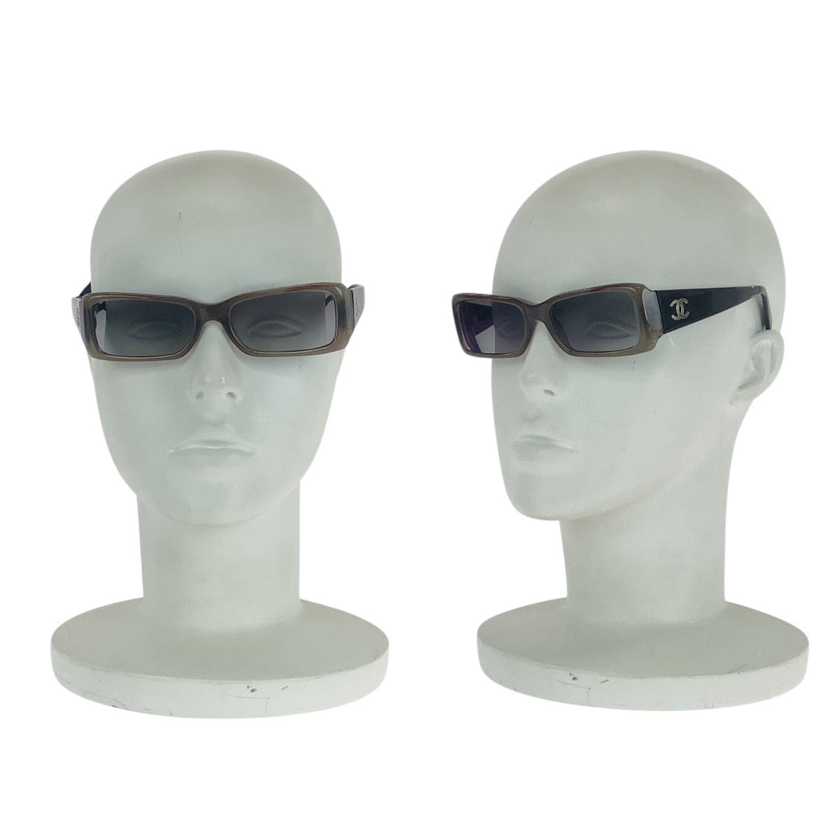 16339
CHANEL シャネル ヴィンテージ ココマーク グレー ブラック シルバー金具 プラスチック 54□16 135 サングラスフレーム スクエア メンズ