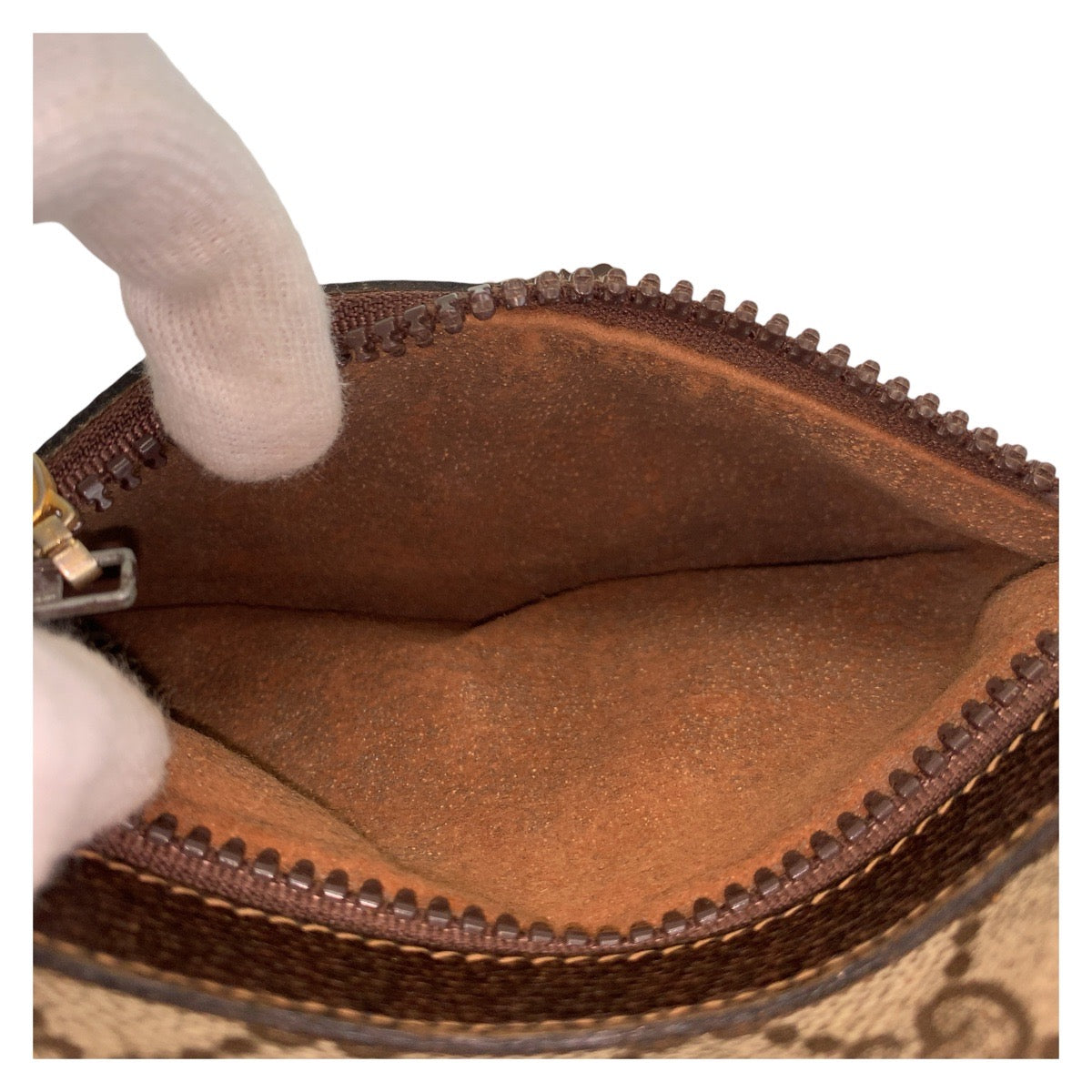 16497
GUCCI グッチ ヴィンテージ シェリーライン オールドグッチ ベージュ ブラウン ゴールド金具 GGスプリームキャンバス / レザー 51 01 3552 ショルダーバッグ ポシェット レディース AB40