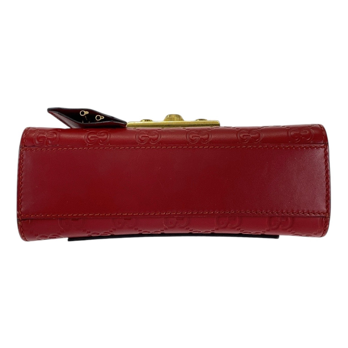 16498
GUCCI グッチ グッチシマ パドロック レッド 赤 ゴールド金具 レザー 409487 ショルダーバッグ ポシェット レディース A73