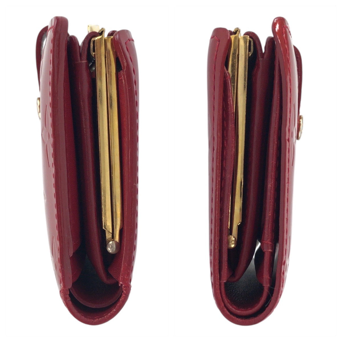 16542
LOUIS VUITTON ルイヴィトン ヴェルニ ポルトフォイユ ヴィエノワ レッド ゴールド金具 エナメル M93528 折財布 コンパクトウォレット レディース