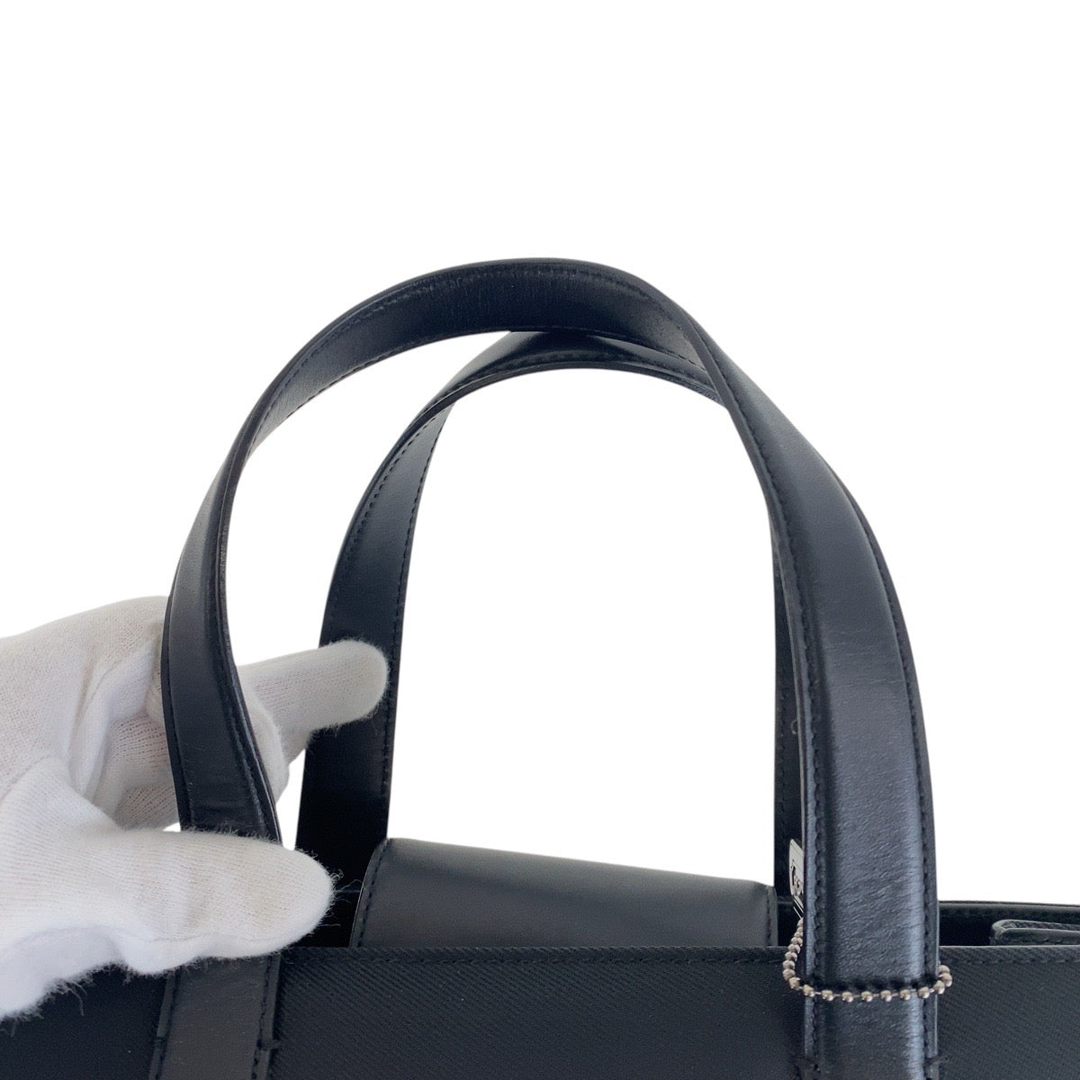 16600
COACH コーチ ブラック 黒 シルバー金具 キャンバス / レザー トートバッグ ショルダーバッグ 2way レディース