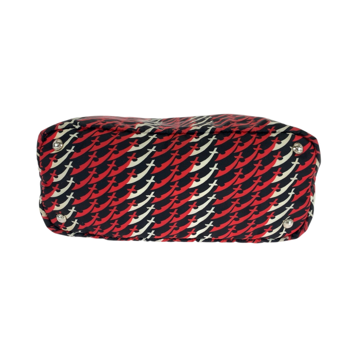 16684
PRADA プラダ テスート 三角ロゴプレート ナイフ レッド ブラック ホワイト シルバー金具 ナイロン B4696P トートバッグ ショルダーバッグ レディース