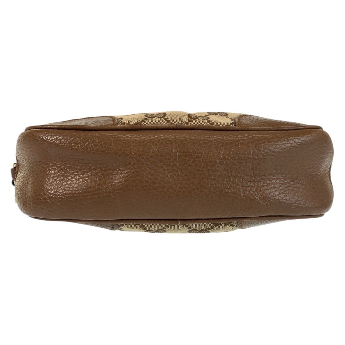 16689
GUCCI グッチ ベージュ ブラウン ゴールド金具 GGキャンバス / レザー 449413 ショルダーバッグ ポシェット レディース AB42