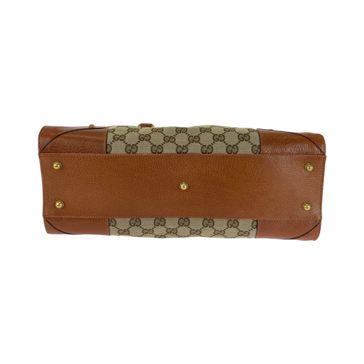 16761
GUCCI グッチ ブラウン ベージュ ゴールド金具 GGキャンバス 120897 トートバッグ ハンドバッグ レディース