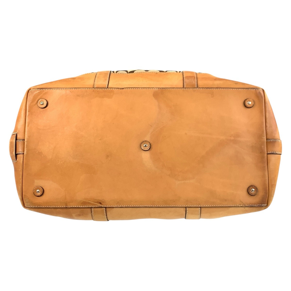 16908
COACH コーチ シグネチャー ベージュ キャメル シルバー金具 キャンバス / レザー 4271 トートバッグ ショルダーバッグ レディース