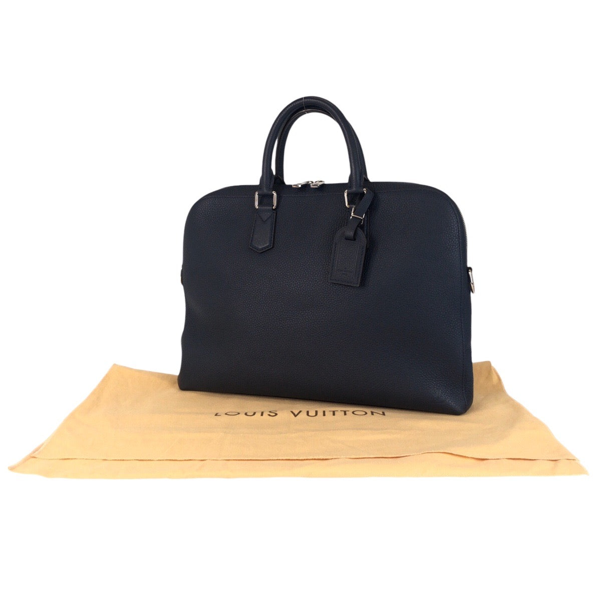 16973
LOUIS VUITTON ルイヴィトン トリヨン ヴィクトール ネイビー シルバー金具 レザー M41351 ビジネスバッグ ブリーフケース メンズ