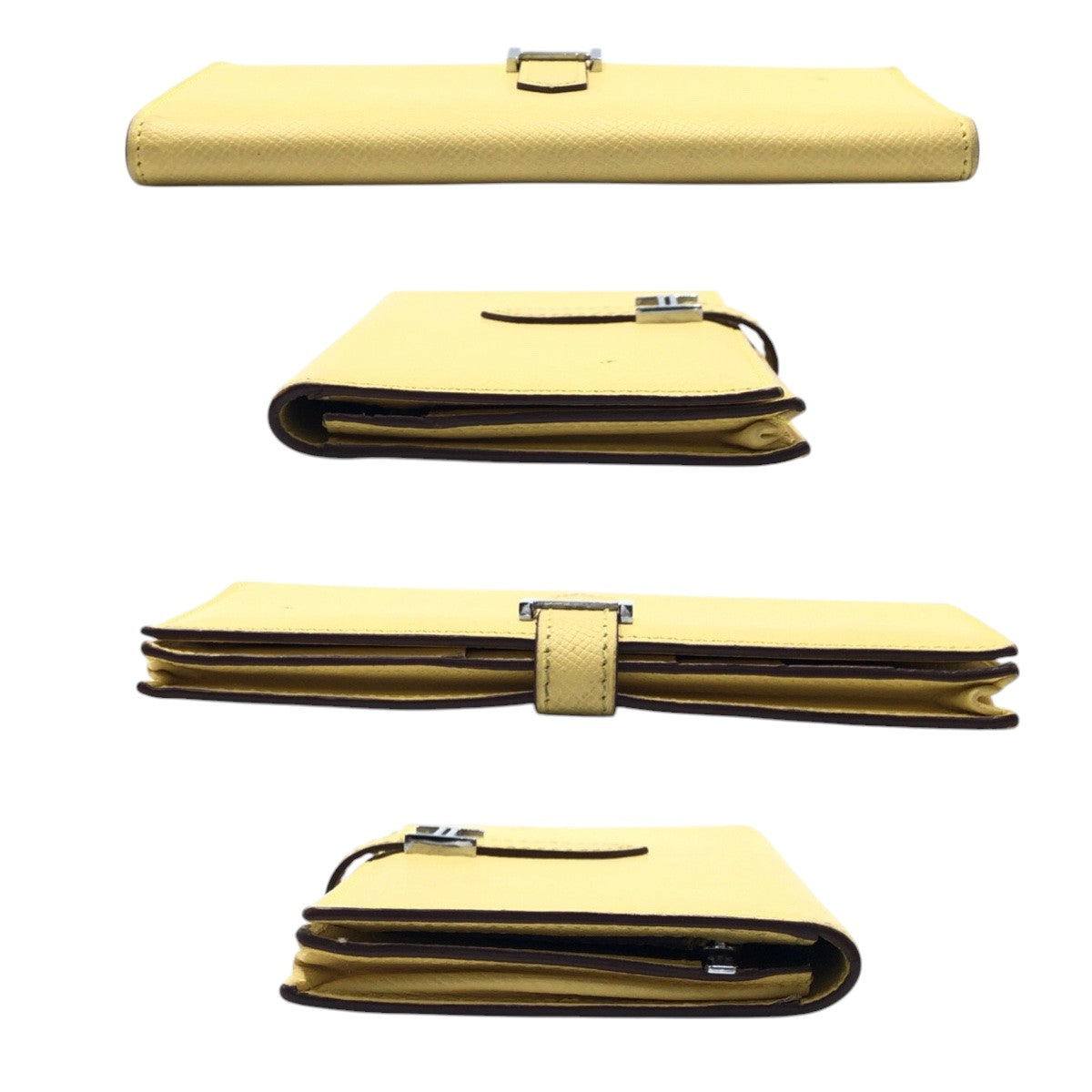 16996
HERMES エルメス ベアンスフレ イエロー シルバー金具 ヴォーエプソン 長財布 ロングウォレット □P刻印 レディース AB62