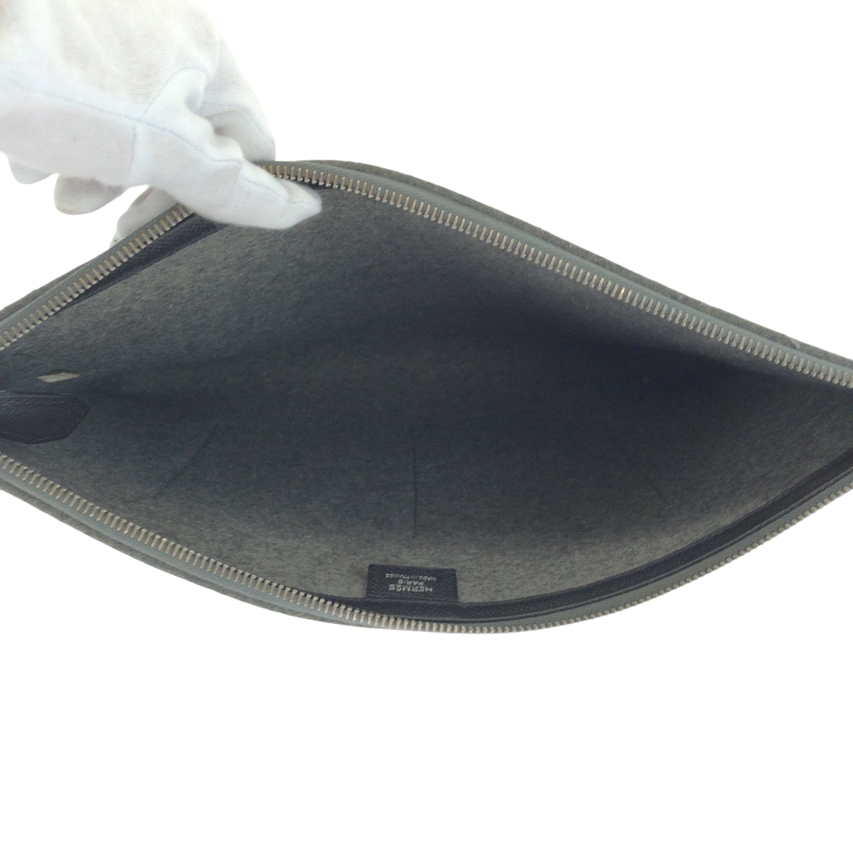 17004
HERMES エルメス トゥードゥー 37 グレー ブラック アイボリー シルバー金具 フェルト / ヴォーエプソン クラッチバッグ セカンドバッグ D刻印 メンズ AB44