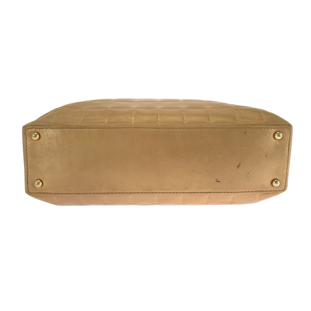 17007
CHANEL シャネル ヴィンテージ チョコバー ココマーク ブロンズ ゴールド金具 ラムスキン トートバッグ ショルダーバッグ レディース AB76