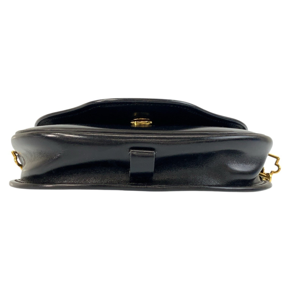 17015
HERMES エルメス ヴィンテージ ブラック 黒 ゴールド金具 レザー ショルダーバッグ ポシェット レディース ABP210