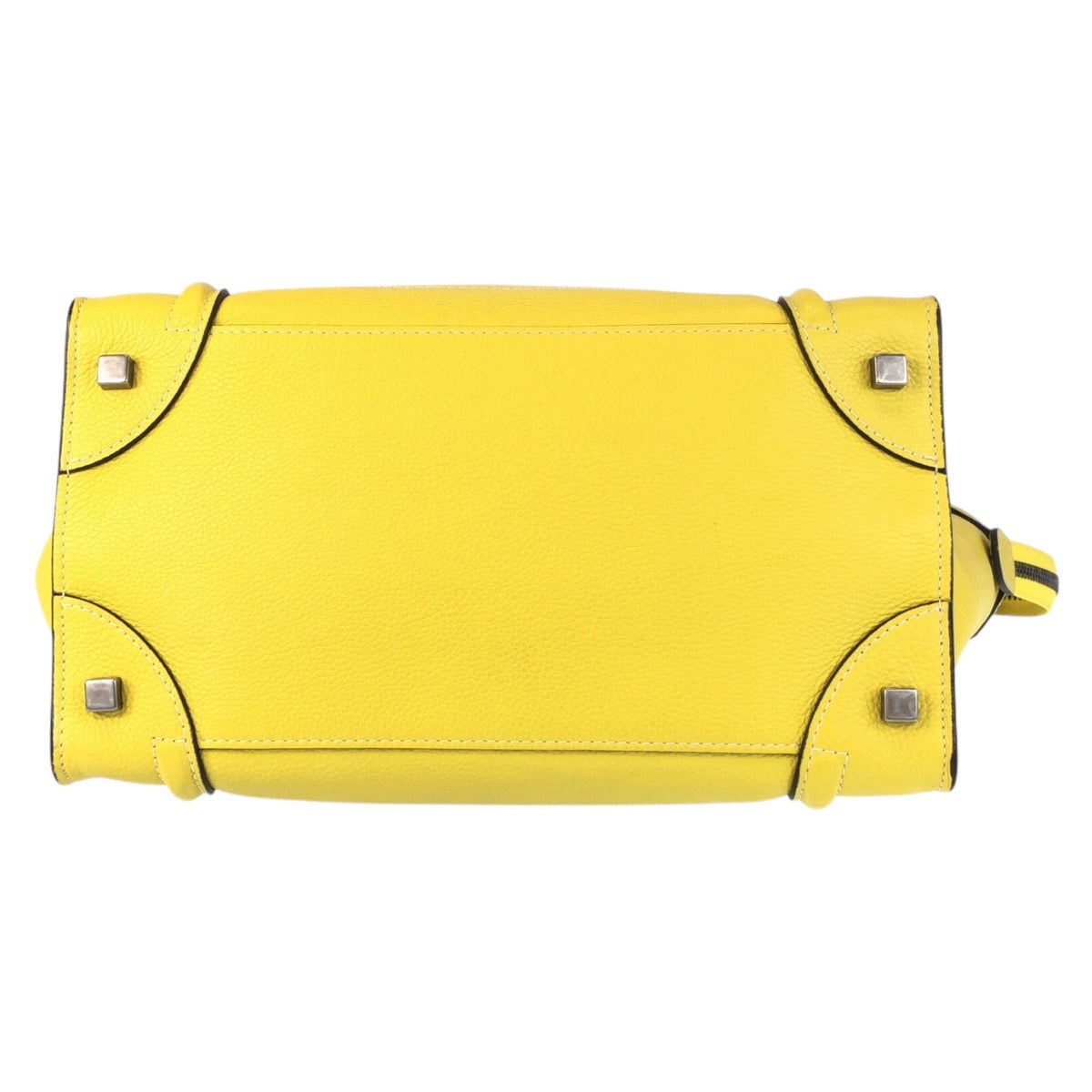 17077
CELINE セリーヌ ラゲージ ミニショッパー イエロー シルバー金具 レザー CU-1102 ハンドバッグ トートバッグ レディース A85