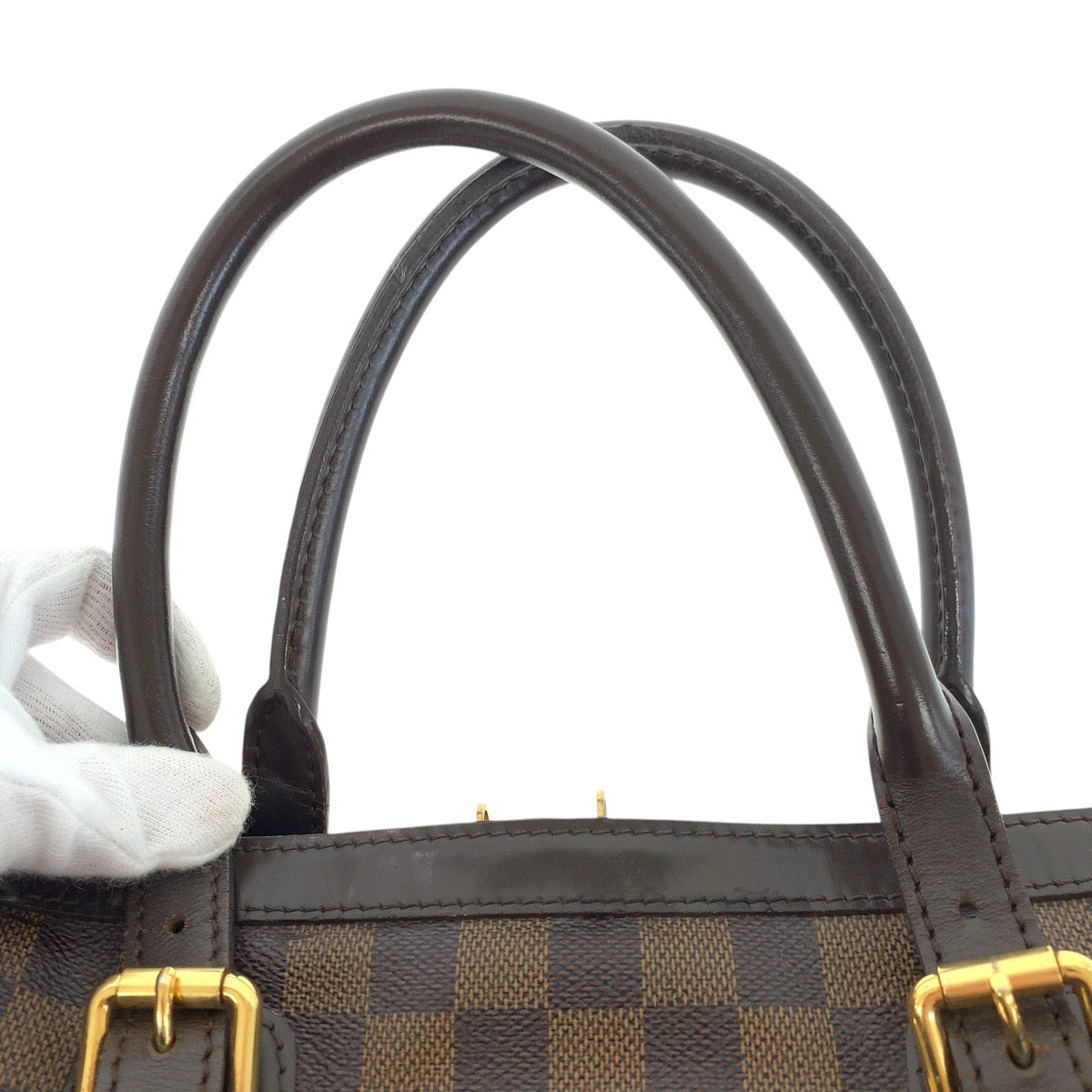 17102
LOUIS VUITTON ルイヴィトン ダミエ バークレー ブラウン ゴールド金具 PVC / レザー N52000 ハンドバッグ ミニボストンバッグ レディース