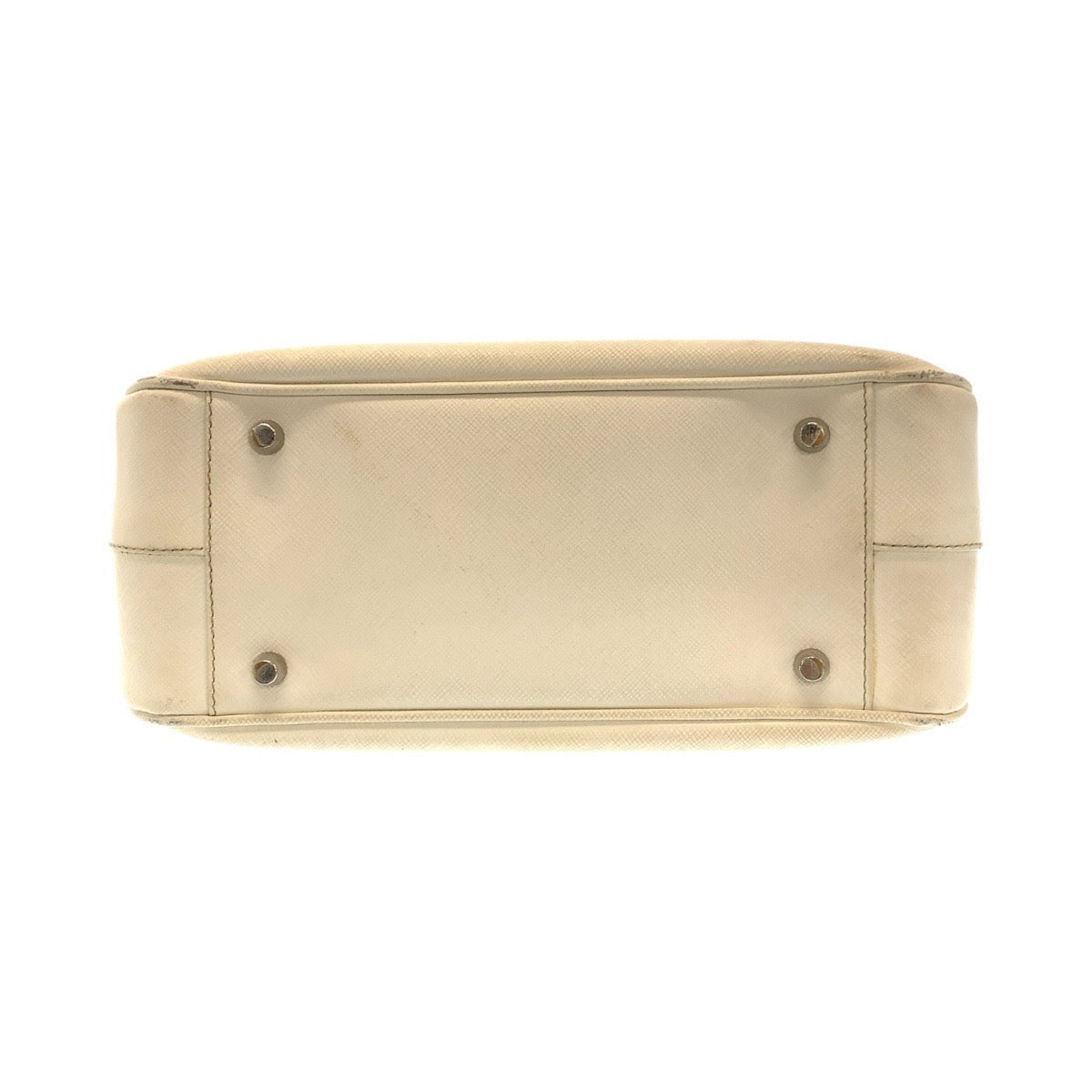 17155
PRADA プラダ サフィアーノ ホワイト シルバー金具 レザー ショルダーバッグ ハンドバッグ レディース AB56