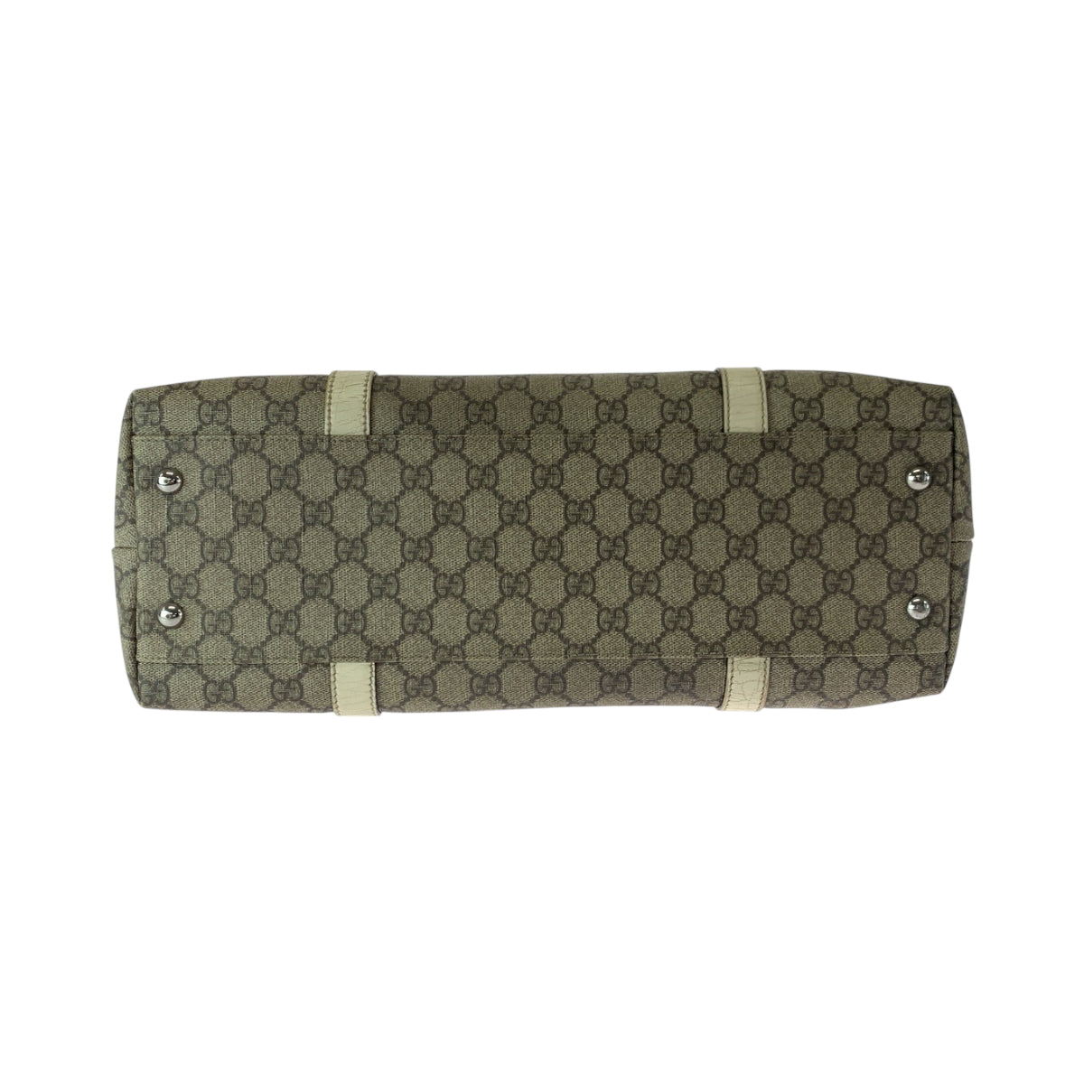 17165
GUCCI グッチ ベージュ アイボリー シルバー金具 GGスプリームキャンバス 114695 トートバッグ ショルダーバッグ レディース AB28
