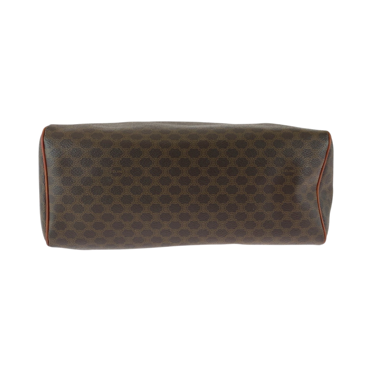 17193
CELINE セリーヌ マカダム ブラウン ゴールド金具 PVC ハンドバッグ レディース AB38