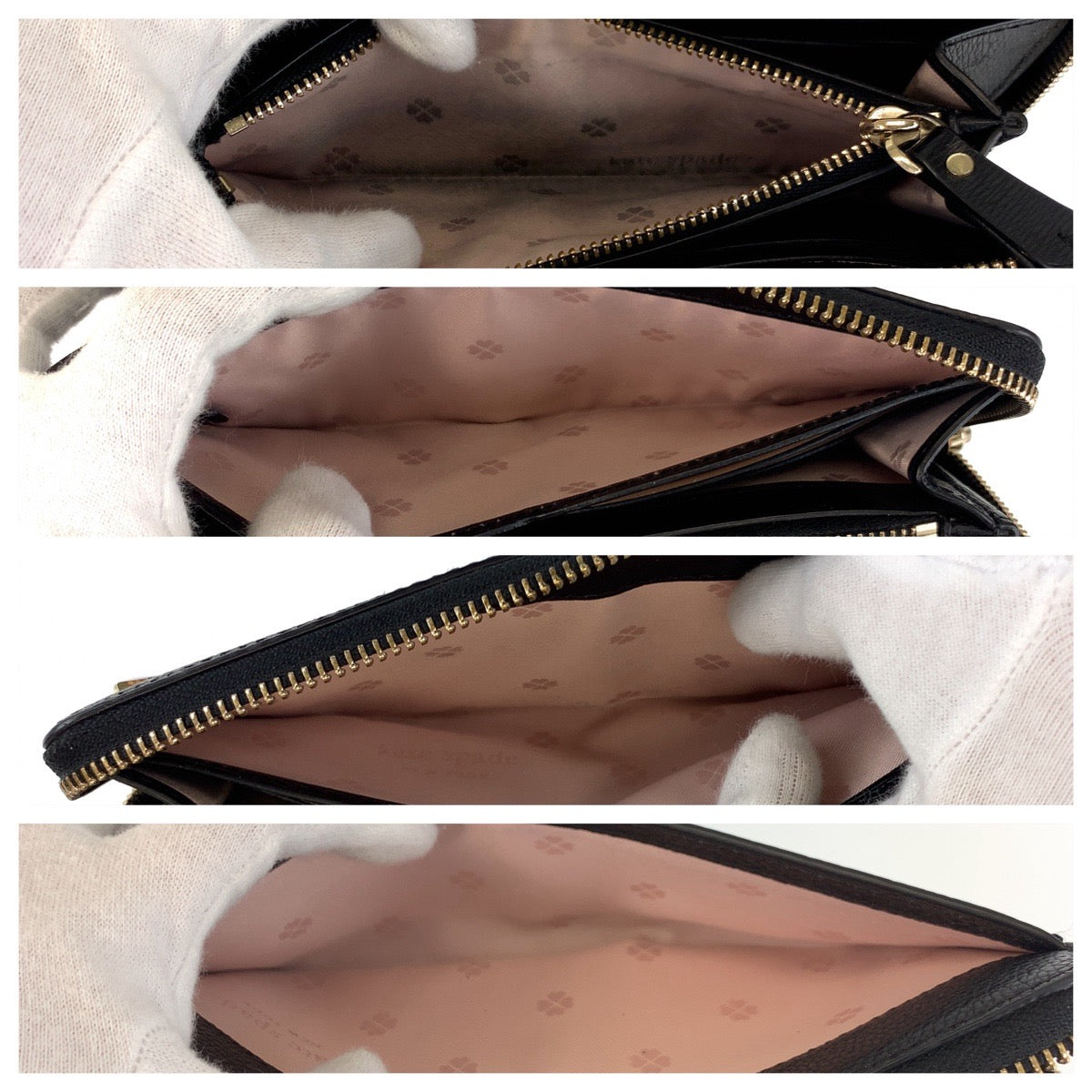 17209
Kate Spade ケイトスペード スタッズ スペード ブラック 黒 ゴールド金具 レザー 長財布 ラウンドファスナー レディース AB5