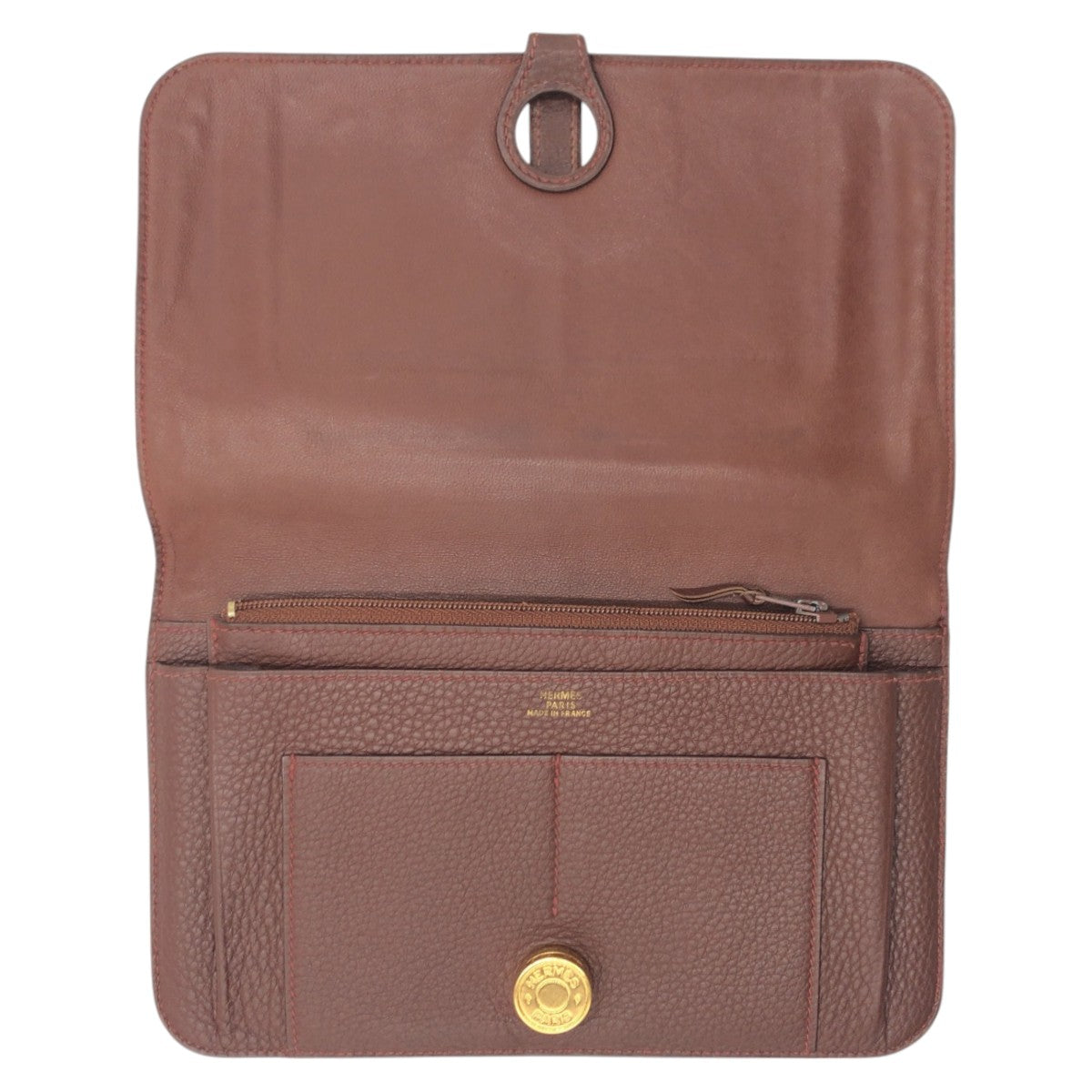 17248
HERMES エルメス ドゴンM ブラウン ゴールド金具 トゴ 長財布 ロングウォレット 男女兼用 □A刻印 レディース ABP55