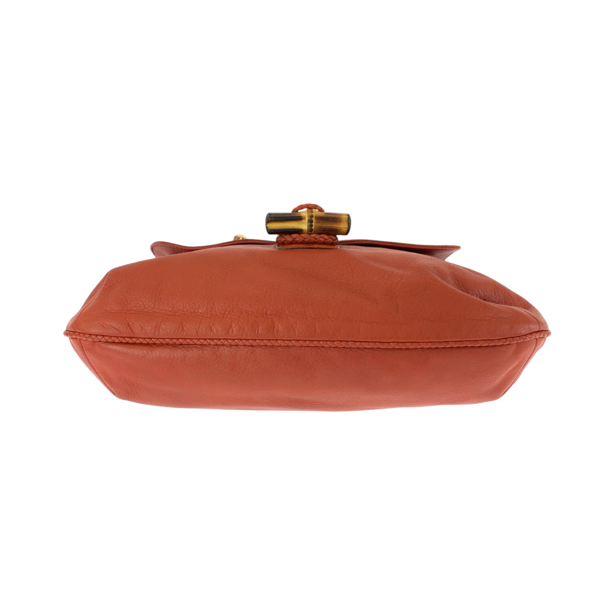 17289
GUCCI Gucci Bamboo Orange Brown Gold Hardware Leather 338985 Shoulder Bag Pochette Ladies ABP65