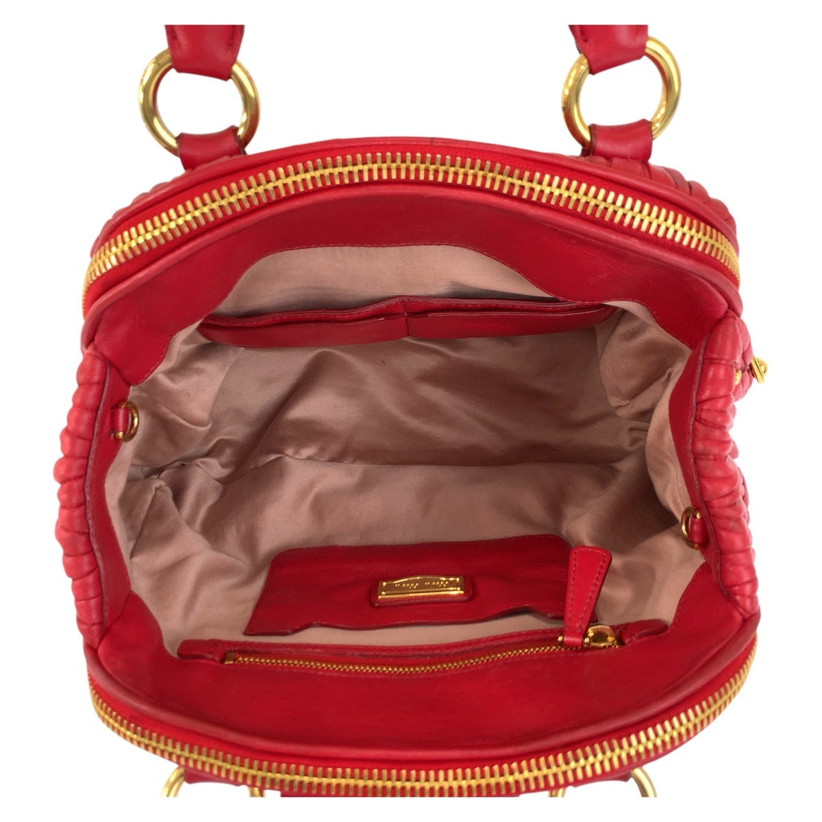 17299
MIUMIU ミュウミュウ マテラッセ レッド ゴールド金具 レザー ハンドバッグ ショルダーバッグ 2way レディース ABP65