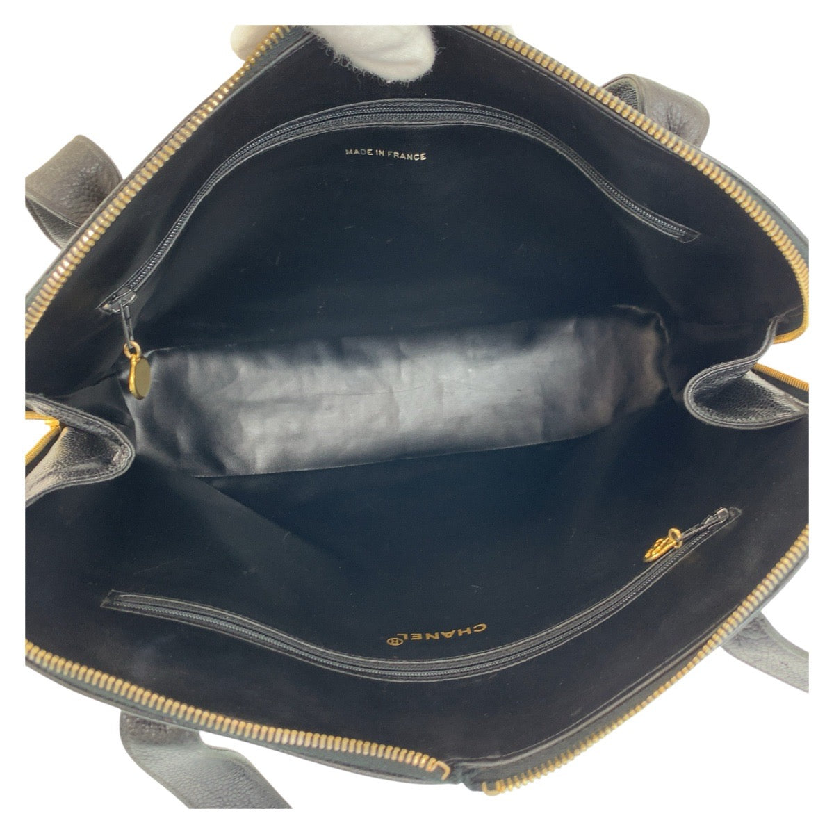 17345
CHANEL シャネル ココマーク ブラック 黒 ゴールド金具 キャビアスキン トートバッグ ショルダーバッグ レディース ABP138