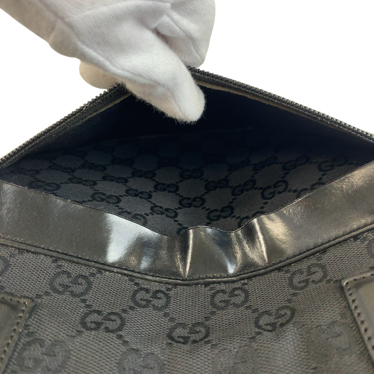 17369
GUCCI グッチ ブラック 黒 GGキャンバス / レザー 34339 トートバッグ ショルダーバッグ レディース ABP33