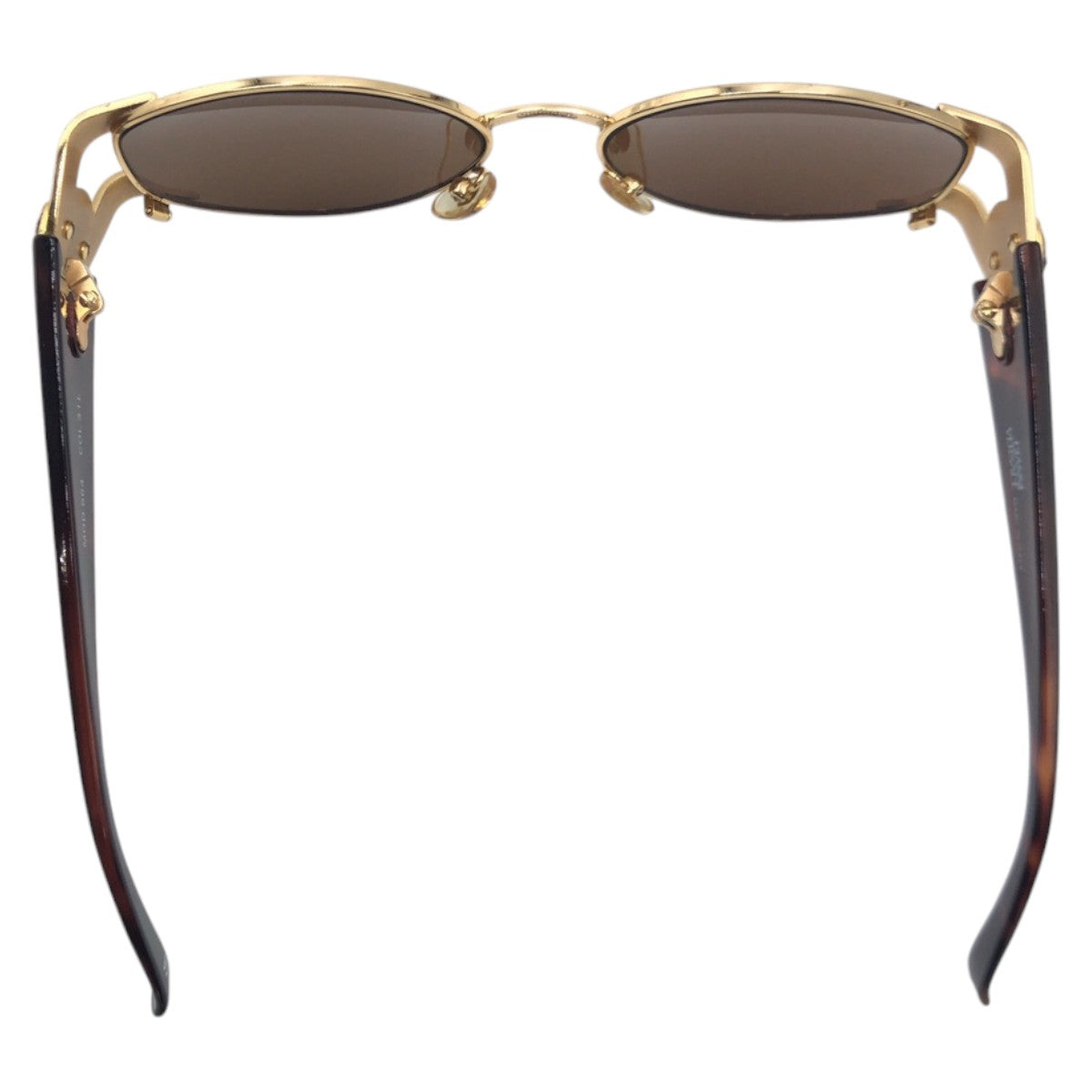 17370
VERSACE ヴェルサーチ ヴィンテージ メデューサ ゴールド ブラウン メタル MOD S64 サングラス 男女兼用 オーバル メンズ A22