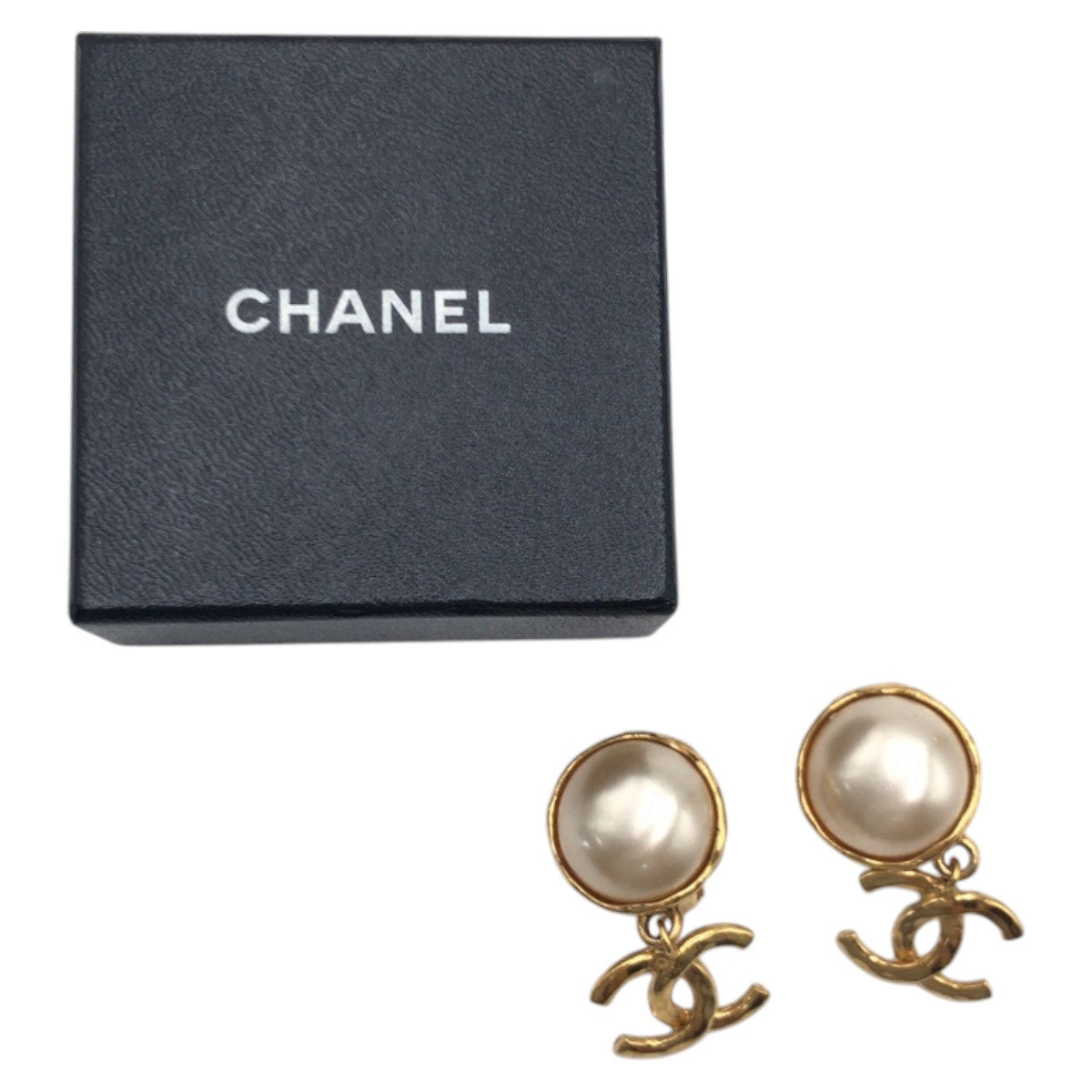 17394
CHANEL シャネル ヴィンテージ ココマーク ゴールド メタル / フェイクパール イヤリング レディース