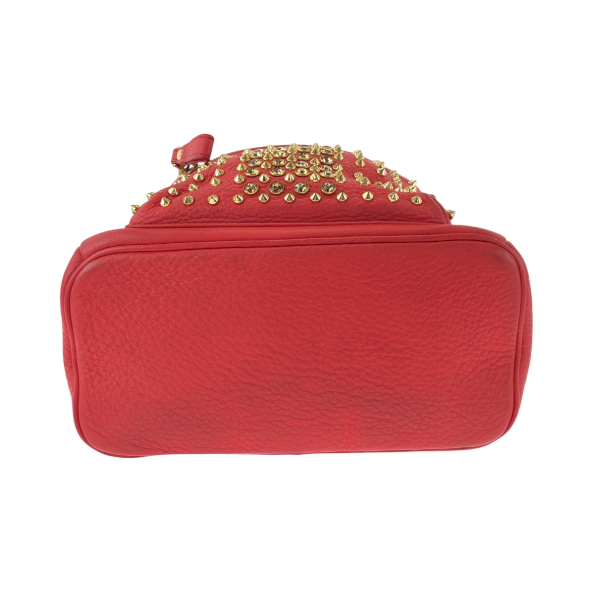 17396
MCM エム シー エム スタッズ レッド ゴールド金具 レザー リュックサック バックパック レディース ABP48