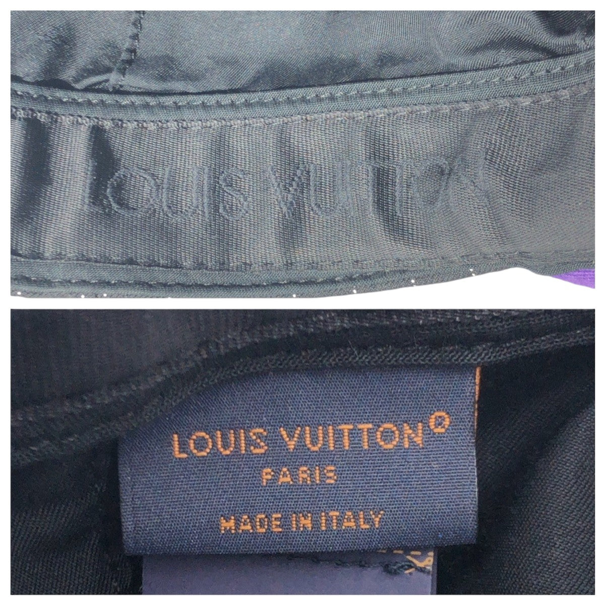 17409
LOUIS VUITTON ルイヴィトン クロコマルティエ ブラック 黒 パープル コットン MP3407 キャップ 帽子 ベースボールキャップ 男女兼用 レディース A60