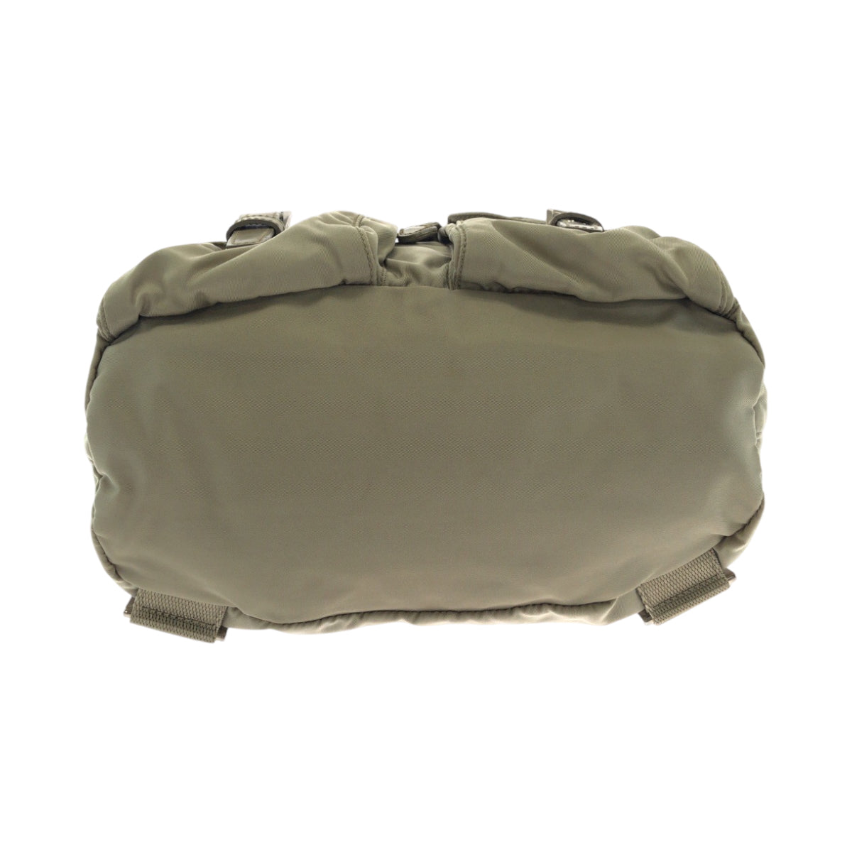 17474
PRADA Tessuto Triangle Logo Plate Greige Silver Hardware Nylon Backpack Rucksack Women's ABP48